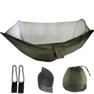 Outdoor Hammock With Net – Lightweight Parachute Fabric For Camping & Travel
