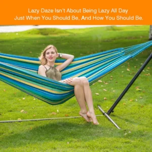 Heavy-Duty Double Hammock with Steel Stand